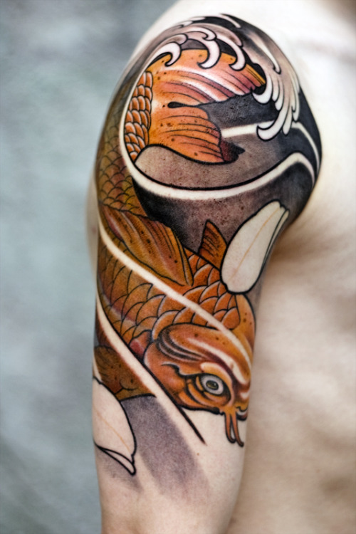  koi fish japanese fish awesome tattoo tattoo sleeve arm shoulder 