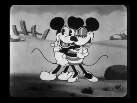 Black And White Mickey Mouse Cartoon. Tagged: mickey mouseminnie