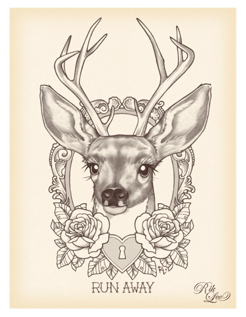 Deer tattoo design commission for Rebecca