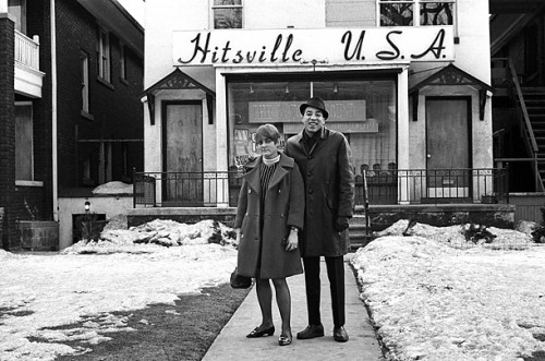 Smokey Robinson in front of Hitsville USA, Detroit, Michigan.