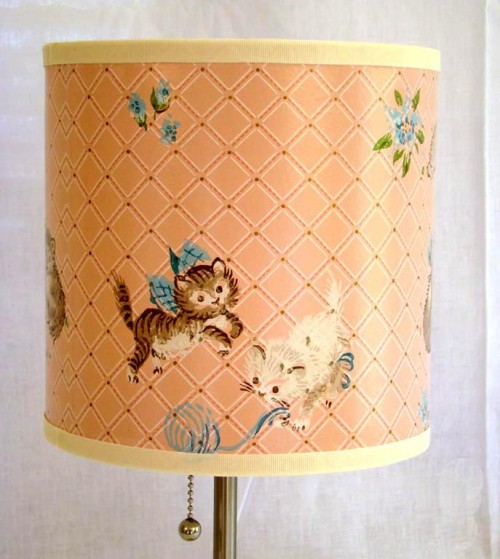 wallpaper drum. Vintage Wallpaper Drum Shade