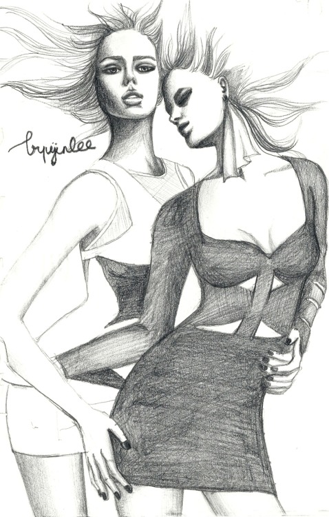 black and white fashion illustrations. Tags: lack and white fashion