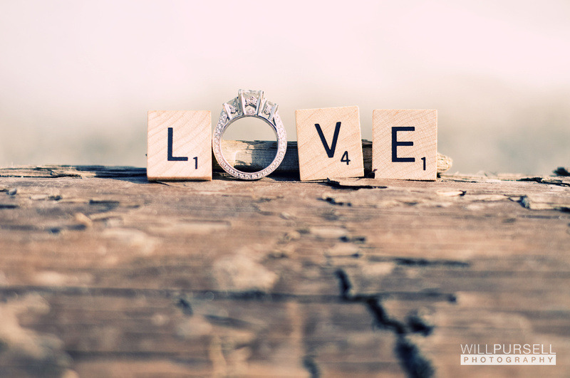 scrabble pieces spelling love with engagement ringwedding photography ...