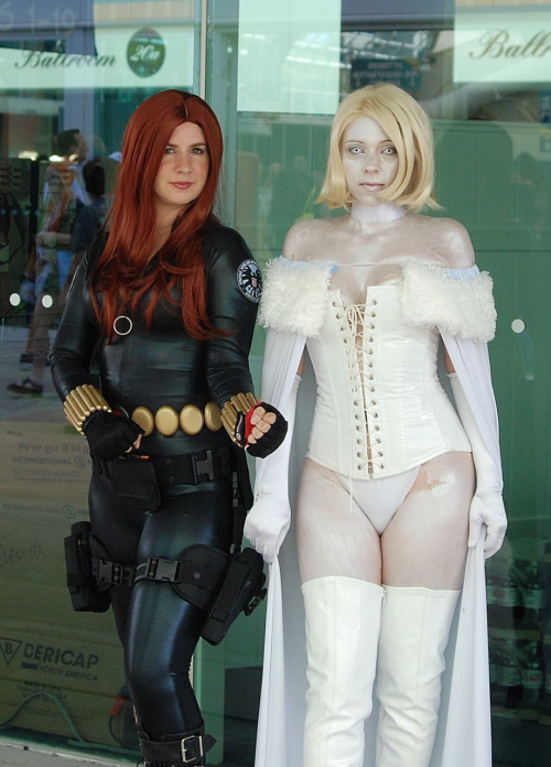 Black Widow and Emma Frost Cosplay at San Diego ComicCon 2010