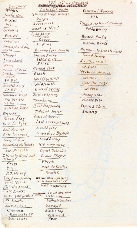 Scan - Kurt Cobain's Top 50 Albums [SCAN]