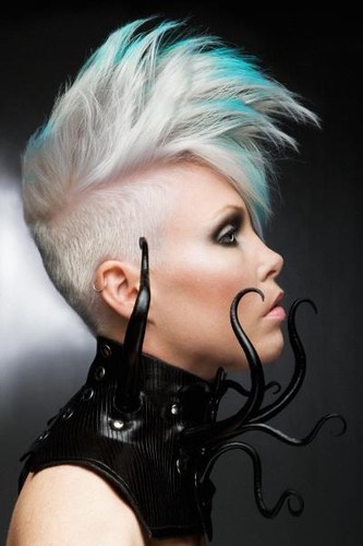 cyber goth hairstyles. cyberpunk, cybergoth,