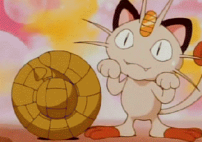 Meowth usando mordida em O Caminho Para A Liga Pokémon