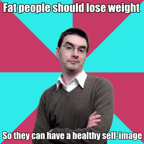 fat people with glasses. Top text: “Fat people should