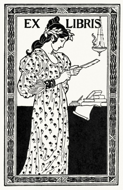Bookplate project.

From A collection of book plate designs, by Louis Rhead, Boston, 1907.

(Source: archive.org)