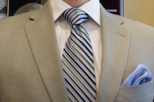 green striped tie. blue and green striped tie