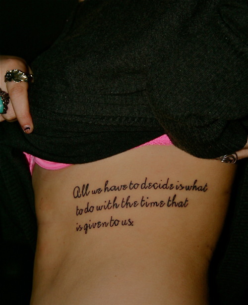 quote tattoos on rib cage for girls. quote on my left ribcage