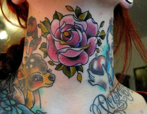 Tagged neck tattoo snow white