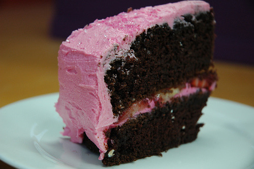 happy birthday cake pink. Chocolate cake