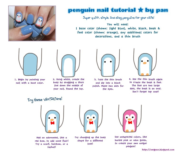 Penguin nail tutorial. 9:23pm  URL: http://tmblr.co/ZTcdIy5V0Xm3