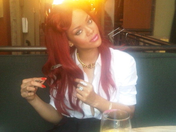&#8216;Touch ups&#8230; Ariel style&#8217;
Combing her weave with a fork lol