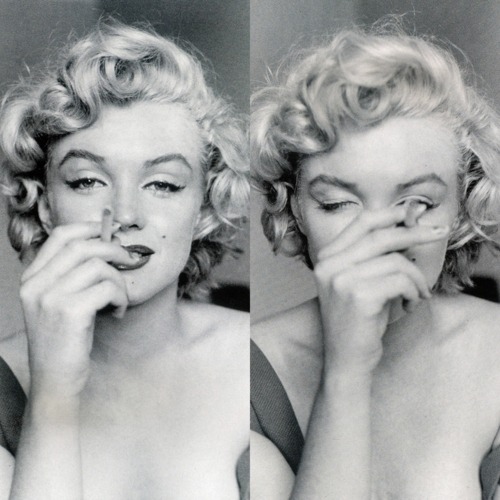 tagged as 1950s marilyn monroe smoking black and white
