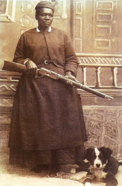 auntada:

“Stagecoach” Mary Fields (c. 1832-1914) was born a slave in Tennessee and following the Civil War, she moved to the pioneer community of Cascade, Montana. In 1895, when she was around 60 years old, Fields became the second woman and first African American carrier for the US Postal Service. Despite her age, she never missed a day of work in the ten years she carried the mail and earned the nickname “Stagecoach” for her reliability. Fields loved the job, despite the many dangers and difficulties such as wolves and thieves (she was an excellent marksman, defending her route with a revolver and a rifle).
The people of Cascade so loved and respected Fields, that each year on her birthday they closed the schools to celebrate the occasion. They even built her a new house when she lost her home in a fire in 1912.
Photo source: Examiner.com
