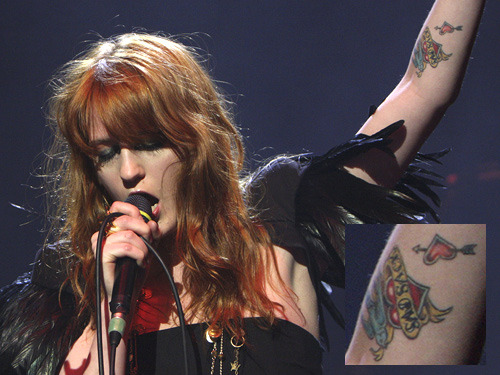 Florence and a close up of her tats