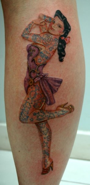 Pin Up Girl Tattoos On Women. My tattooed pin up girl done