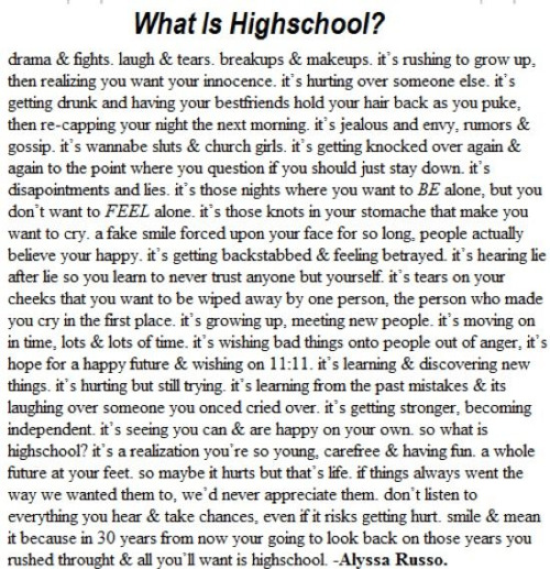 Quotes About High School Memories Quotes About High School