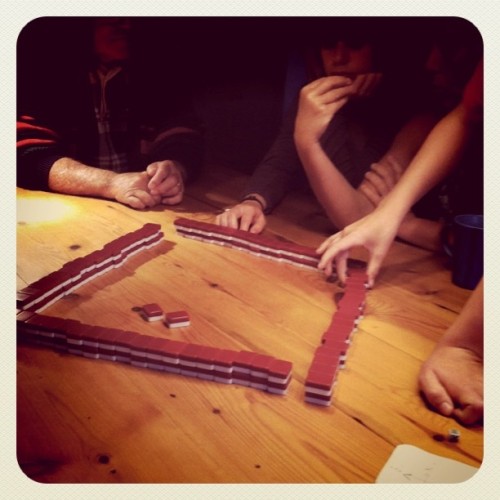 We are playing mahjong&#8230; I don&#8217;t understand anything, haha (Taken with instagram)