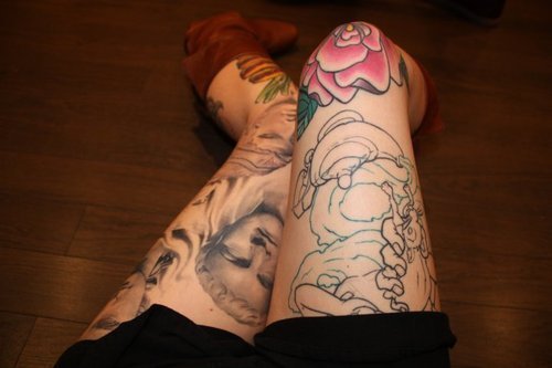  leg tattoos tattoos thigh tattoos portrait tattoo knee tattoo