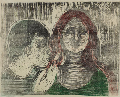 Edvard Munch Kiss on Edvard Munch   The Kiss On The Hair  Baiser Sur Les Cheveux   1915wood