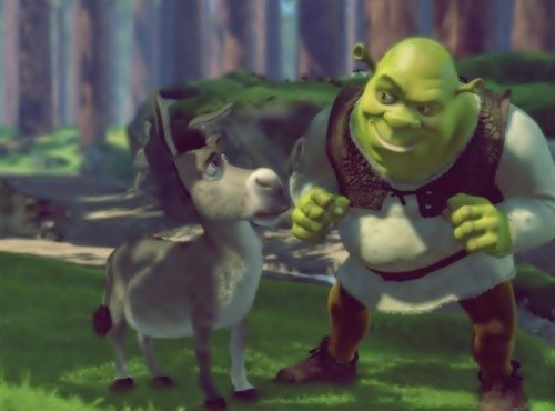 

Shrek: -  Se eu te maltratei, então porque você voltou?
Burro: - É  que melhores amigos são assim, eles perdoam um ao  outro.

