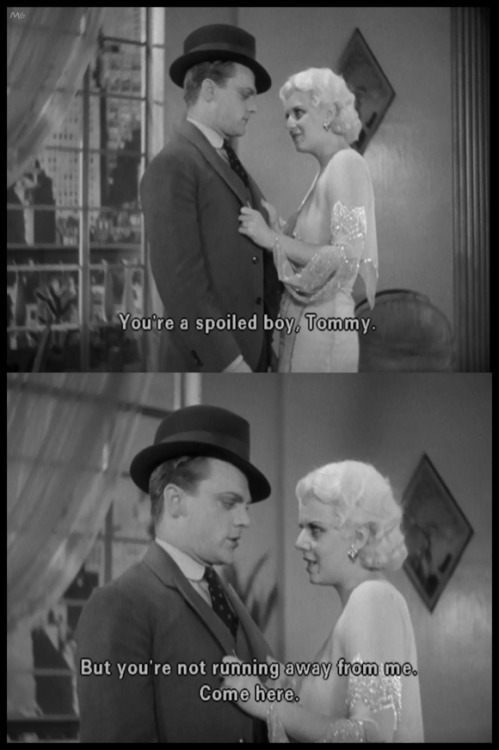 the-asphalt-jungle:&amp;#10;&amp;#10;Jean Harlow thinks James Cagney is spoiled…&amp;#10;The Public Enemy (1931)&amp;#10;