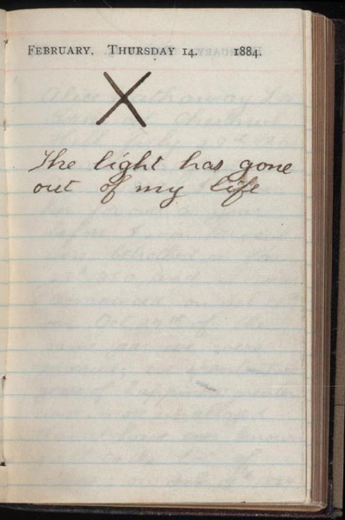 
Teddy Roosevelt’s diary entry from the day his wife died. He never spoke of her death again.
