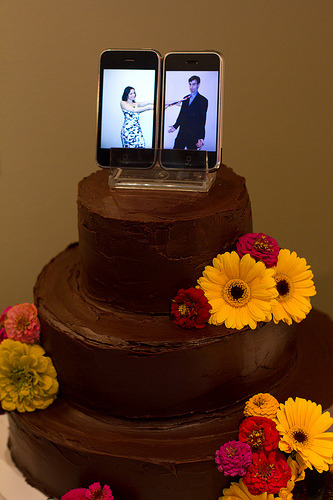 Creative or not? iPhone wedding cake topper