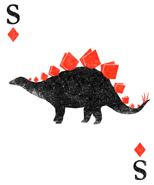 Stegosaurus of Diamonds &amp; other playing cards concepts from Yau Hoong Tang