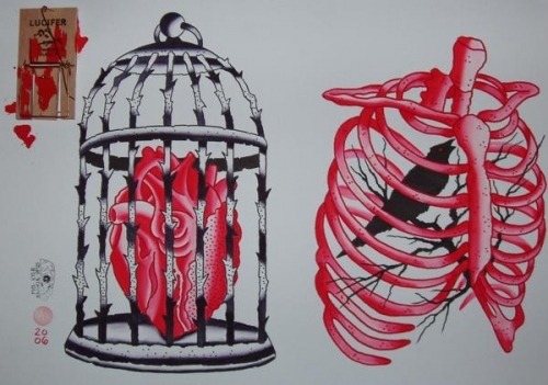 Bird Cage Tattoo by Phil Kyle from Magnum Opus Tattoo via foulcarcass 