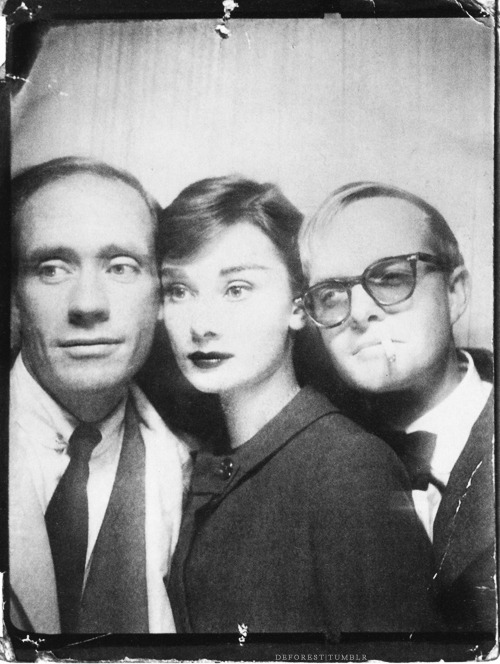Audrey Hepburn, Mel Ferrer &amp; Truman Capote - photobooth