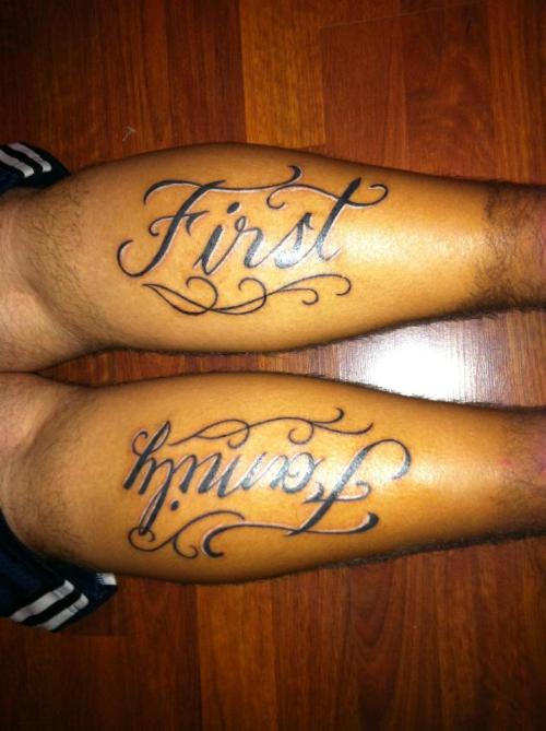 What does a tattoo saying family first mean Does Destrey Moores tattoo 