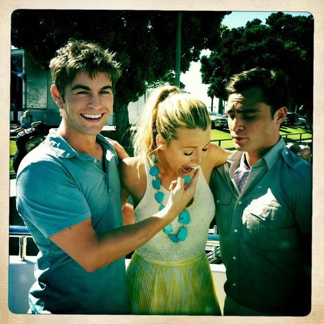 Blake Lively  Westwick on Blake Lively  Chace Crawford And Ed Westwick On The Set Of Gossip Girl
