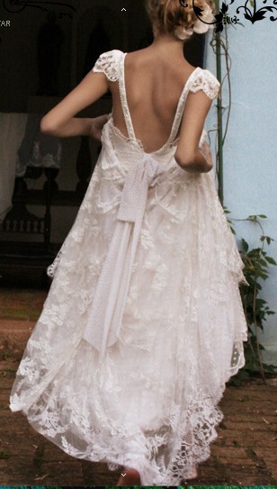 Lace Backless Gown BRIDEScom via prettycitylife wedding wedding 