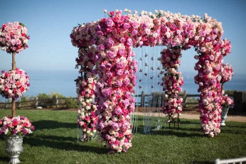 Beautiful pink arch for a wedding ceremony Tuesday Aug 16 0501pm