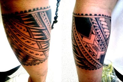 my dads tattoo :)
it represents his samoan culture and tells a story about his life and family history.