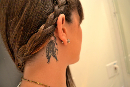 Nice Tattoo Behind Ear