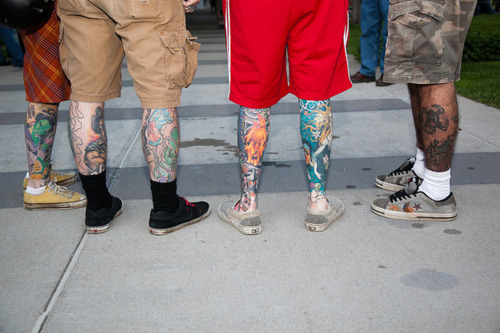 lizzivalentine Guys with leg tattoos 