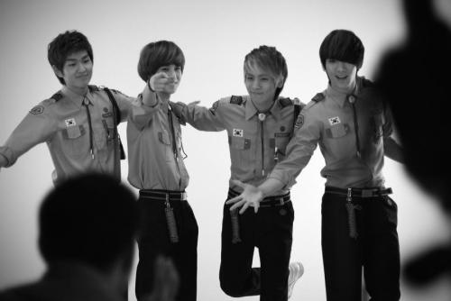 SHINee look like a bunch of Boy Scouts. I bet they know how to pitch a tent.