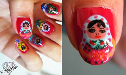 Matrioska (russian doll) nail art! (:took 7 hours! But Im proud of myself. 
And you can find the tutorial here: http://wondernail.tumblr.com/post/10692928382/and-my-first-tutorial-hope-you-like-it