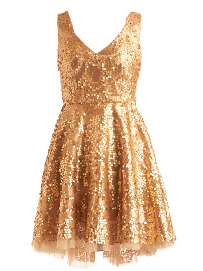 Be the belle of your ball in this super sparkly gold dress from ...