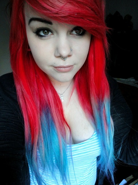 Red and Blue Hair Dye