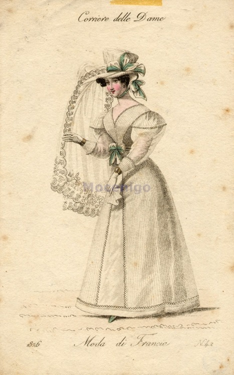Wedding dress 1826 Italy Corriere delle Dame
