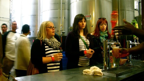 sometimes friends dress alike in a brewery.
