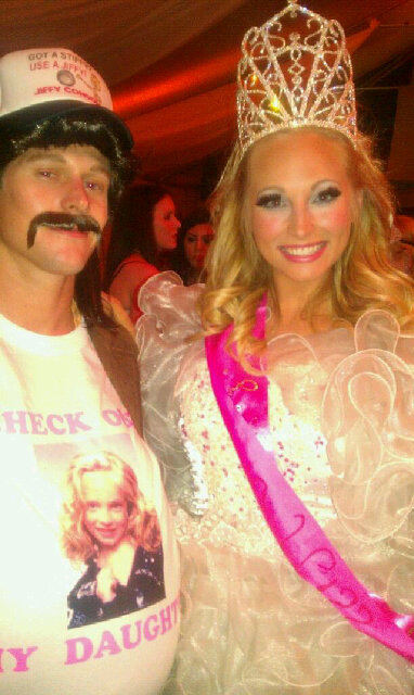 Candice Accola as someone from Toddlers and Tiaras and Zach Roerig as her