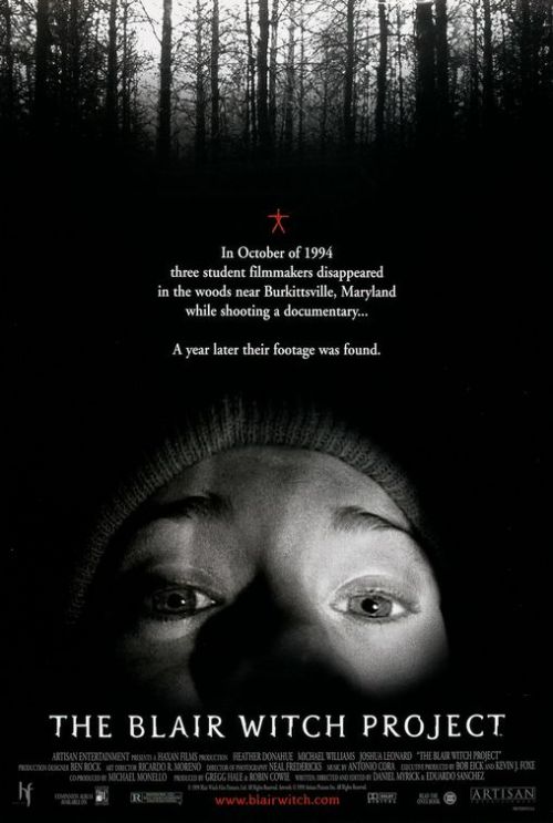 Month Of Horror:
25. The Blair Witch Project, 1999
Long long looooong ago, I started watching this movie and it bored the shit out of me, and now that I forced myself to re-watch it, it still bored me a loooot.
Maybe I&#8217;m all Dwight Schrute or Bear Grillis or shit, but I have always thought if I was in that situation I coulda get the hell out of there the first day, second day tops. I hate camping so I would be pretty quick in trying to get back to the city. On that note, the setting is great, and I like the fact that the dudes where not famous at the time of it&#8217;s release.
It wasn&#8217;t the first POV found footage/documentary style movie, but it was the one that put the sub-genre on the mainstream. If you don&#8217;t get dizzy to easily, enjoy home made videos and people screaming in the woods, give it a watch.

P.S. The three actors believed the Blair Witch was a real legend during filming, though of course they knew the film was going to be fake. Only after the film&#8217;s release did they discover that the entire mythology was made up by the film&#8217;s creators.