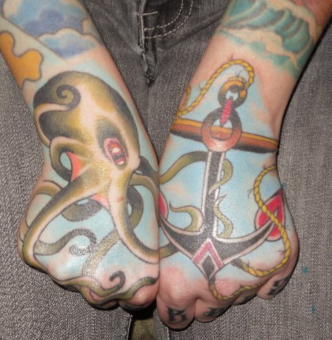 Army Tattoos on Octopus Anchor Hand Tattoo  See More Tattoos Here      Ink Army